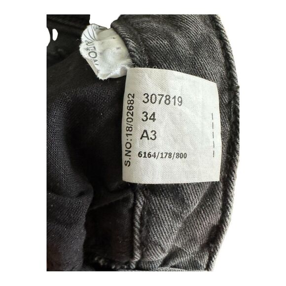 Zara 1975 denim black ripped jeans faux snakeskin side accents size 2 - Picture 9 of 10